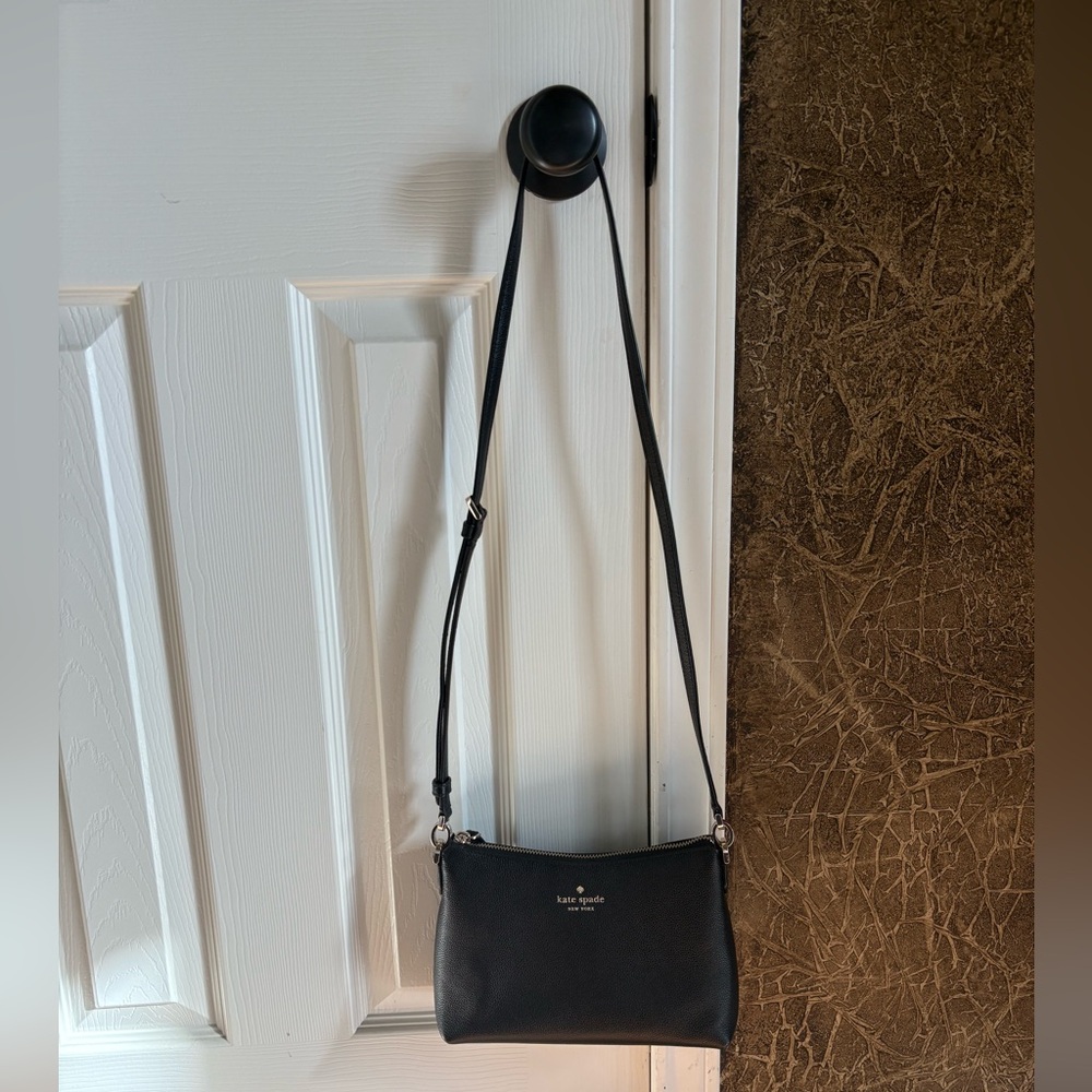 Kate Spade New York Black Pebbled Leather Crossbody Bag